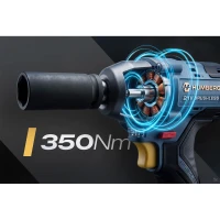Humberg HM-440 Akumulátorový rázový utahovák 21 V, 350 Nm, 4 Ah, sada v kufru