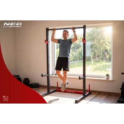 Neo-Sport 130400 Multifunkčný stojan na činky s hrazdou Apex Frame, nosnosť až 300 kg