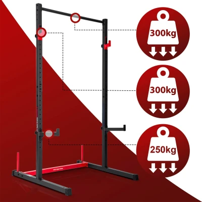 Neo-Sport 130400 Multifunkčný stojan na činky s hrazdou Apex Frame, nosnosť až 300 kg