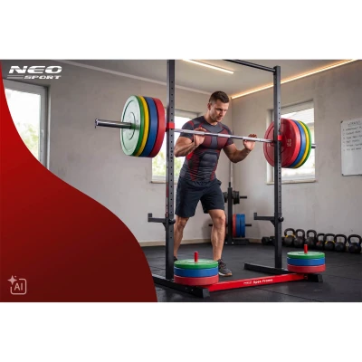 Neo-Sport 130400 Multifunkčný stojan na činky s hrazdou Apex Frame, nosnosť až 300 kg