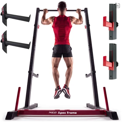 Neo-Sport 130400 Multifunkčný stojan na činky s hrazdou Apex Frame, nosnosť až 300 kg