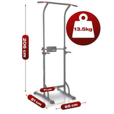 Neo-Sport 130300 Samostatne stojaca multifunkčná hrazda Apex Dip, nosnosť 100 kg
