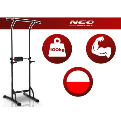 Neo-Sport 130300 Samostatne stojaca multifunkčná hrazda Apex Dip, nosnosť 100 kg