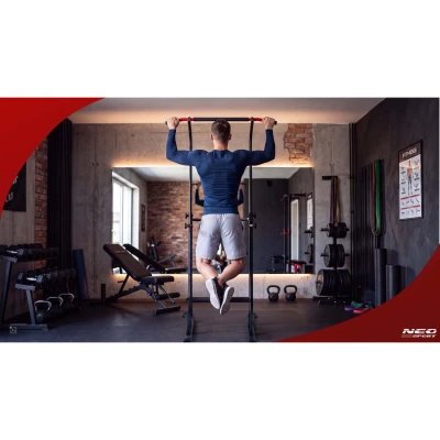Neo-Sport 130300 Samostatne stojaca multifunkčná hrazda Apex Dip, nosnosť 100 kg