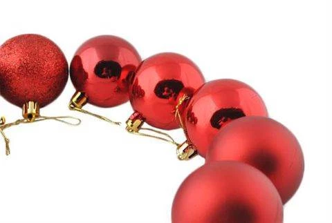 Vánoční koule plastové 8 ks / 6 cm červené