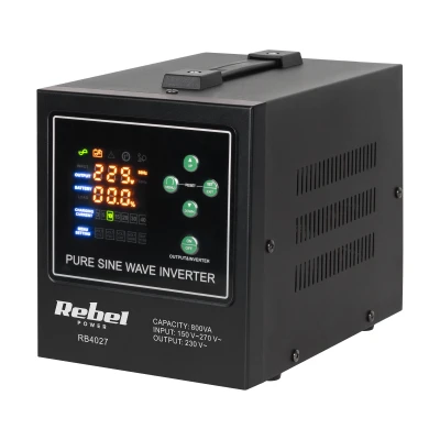 Rebel RB-4027 POWER-800-LFP4 záložní zdroj 12V/230V 800VA/500W - čistá sinusoida