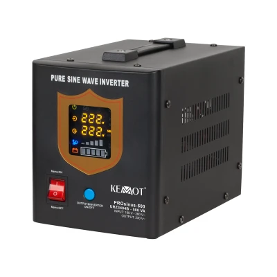Kemot URZ3404B PROsinus-500 - záložní zdroj (měnič s čistou sinusoidou) s nabíjením 12V/230V 500VA/300W, černý