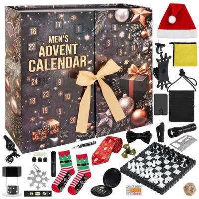 ISO 28298 Adventný kalendár pre mužov, čierno-zlatý