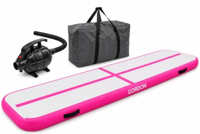 Gordon G1371 Airtrack nafukovacia podložka 400 x 100 x 20 cm + príslušenstvo, ružová