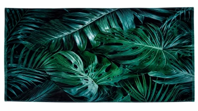 Gordon H22 Plážová osuška rychleschnoucí z mikrovlákna, listy, 100 x 180 cm