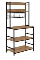 ModernHome GIC-RC170-15 Kuchynský regál s policami 84 x 40 x 171 cm, svetlý dub
