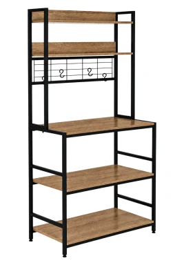 ModernHome GIC-RC170-15 Kuchynský regál s policami 84 x 40 x 171 cm, svetlý dub