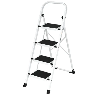 ModernHome LTLA4 Skládací ocelové schůdky 4stupňové, protiskluzové, nosnost 150 kg