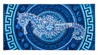 Gordon H81 Plážová osuška z mikrovlákna s rýchlym schnutím, morský koník, 100 x 180 cm