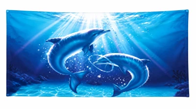 Gordon H10 Plážová osuška rychleschnoucí z mikrovlákna, delfín, 100 x 180 cm