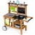 ECOTOYS TL055015 Dětská dřevěná zahradní kuchyňka na bláto s příslušenstvím