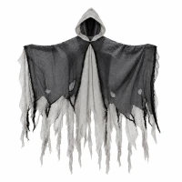 Glimz 28084 Temný halloweenský plášť s kapucí 180 cm, černý