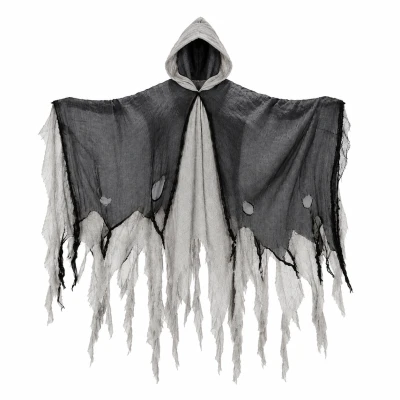 Glimz 28084 Temný halloweenský plášť s kapucí 180 cm, černý