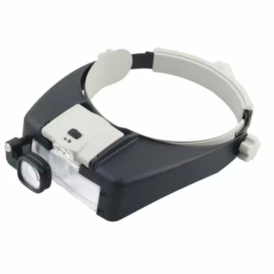 APT AG578A Náhlavní lupa s LED osvětlením, zvětšení 1,5x - 17x, černo-šedá