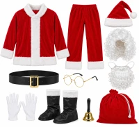 APT BQ20D Kostým Santa Clause s doplňky - sada 11 dílů, vel. UNI