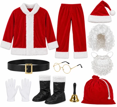 APT BQ20D Kostým Santa Clause s doplňky - sada 11 dílů, vel. UNI