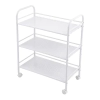 APT DA679A Kovový vozík na kolečkách, 3 police, nosnost 30 kg, 50 x 32 x 75 cm, bílý