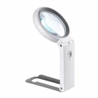 APT DA716 Skládací lupa s LED osvětlením 10x / 30x, 18 LED, 3 barvy světla, bílá
