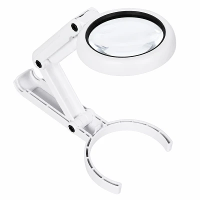 APT DA716A Skládací lupa s LED osvětlením 5x / 11x, 6 LED, bílá