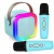 APT ZS55B Karaoke Bluetooth reproduktor 5 W, 2x bezdrôtový mikrofón, modrý