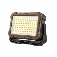 APT ZD210 Multifunkčný solárny LED reflektor, 117 LED, 4 režimy, USB-C, hnedý
