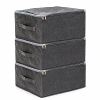 APT DA781 Skládací organizér do skříně 40 x 30 x 20 cm, sada 3 ks, šedý