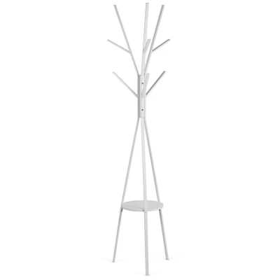 Massido MS-869 Stojanový věšák na oblečení, 12 ramen, 181 cm, bílý