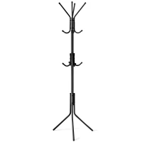 Massido MS-842 Stojanový věšák na oblečení, 12 ramen, 173,5 cm, černý