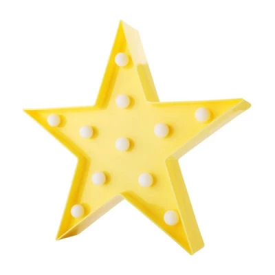 KIK KX9935_7 LED dekorace hvězda, 28 cm - žlutá