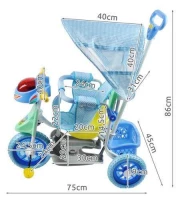 Malatec Trojkolka s vodiacou tyčou Blue basic - bazar