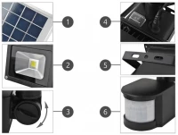 ISO LS5357 Zahradní solární LED reflektor - detektor pohybu