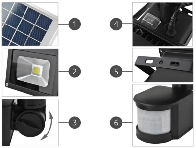 ISO LS5357 Zahradní solární LED reflektor - detektor pohybu