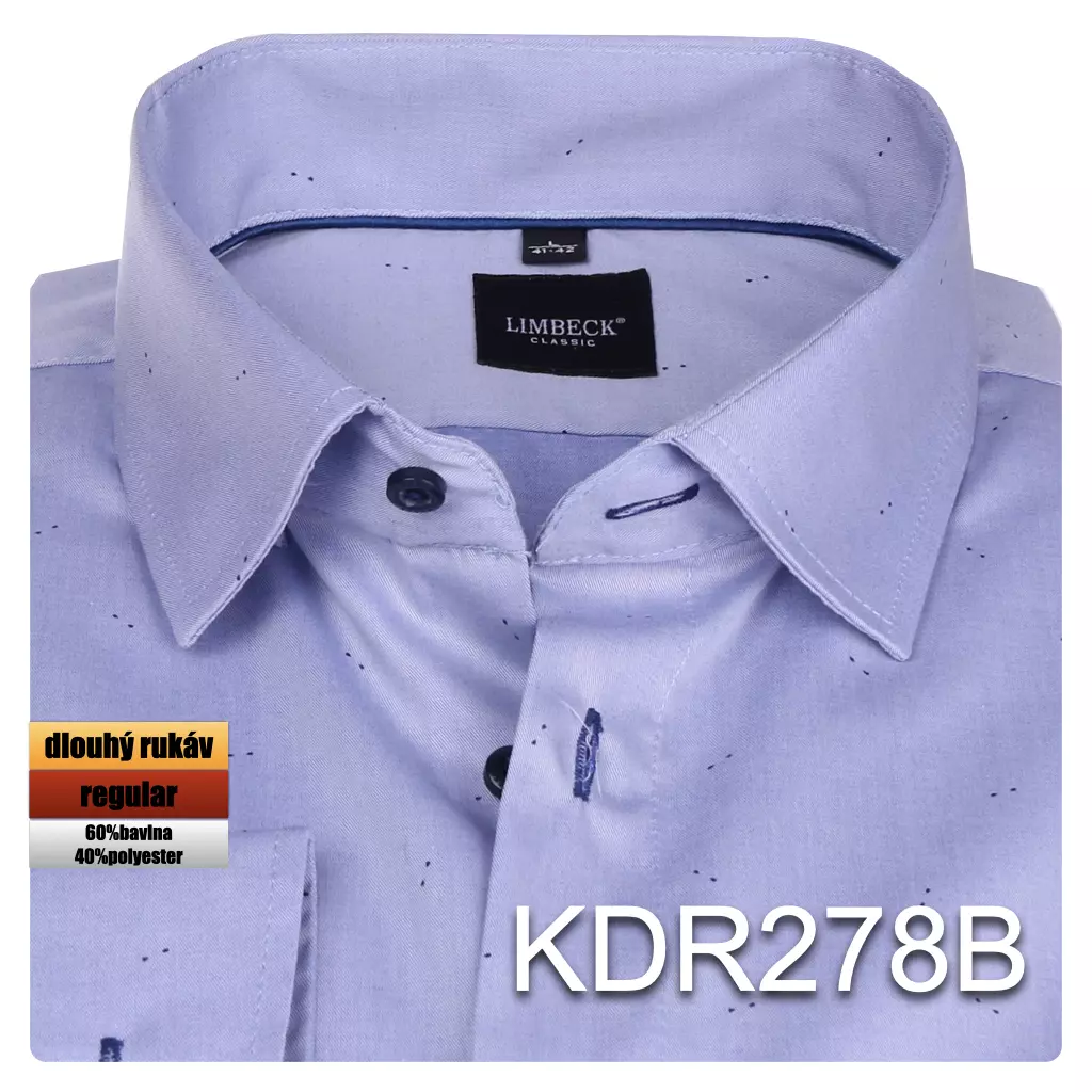 modrá košile se zajímavým vzorem