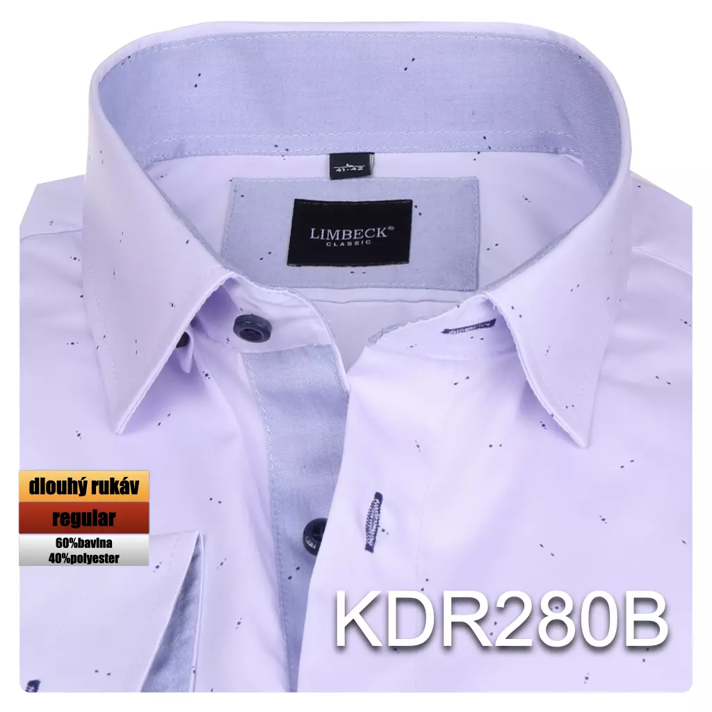 fialová košile s jemným vzorem