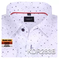 bílá košile s jemným modrým vzorem