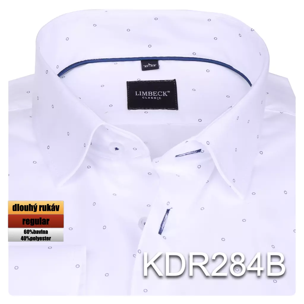 bílá košile s drobným vzorem
