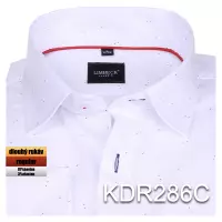 bílá košile s červenými jemnými prvky