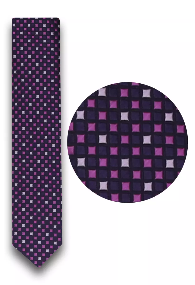 fialová kravata se vzorem