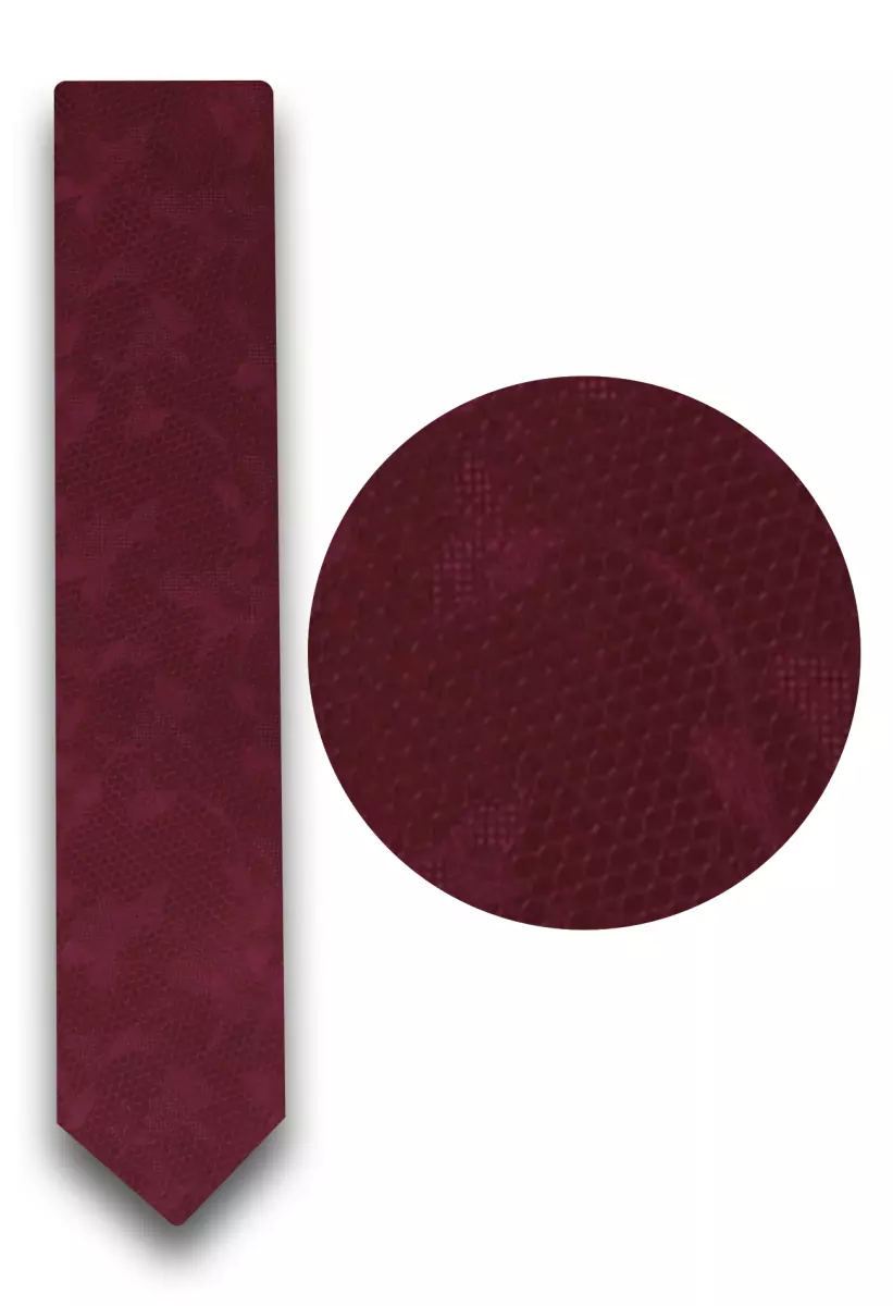 vínová kravata s texturou 