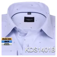 modrá košile s jemným vzorem 