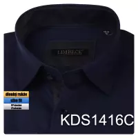 tmavě modrá košile s tmavými doplňky