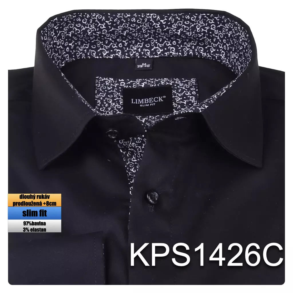 černá košile s doplňky