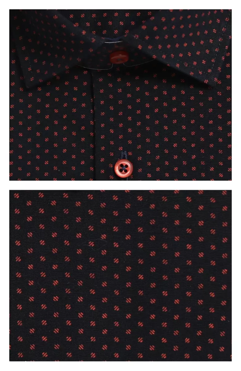 černá košile s červeným vzorem