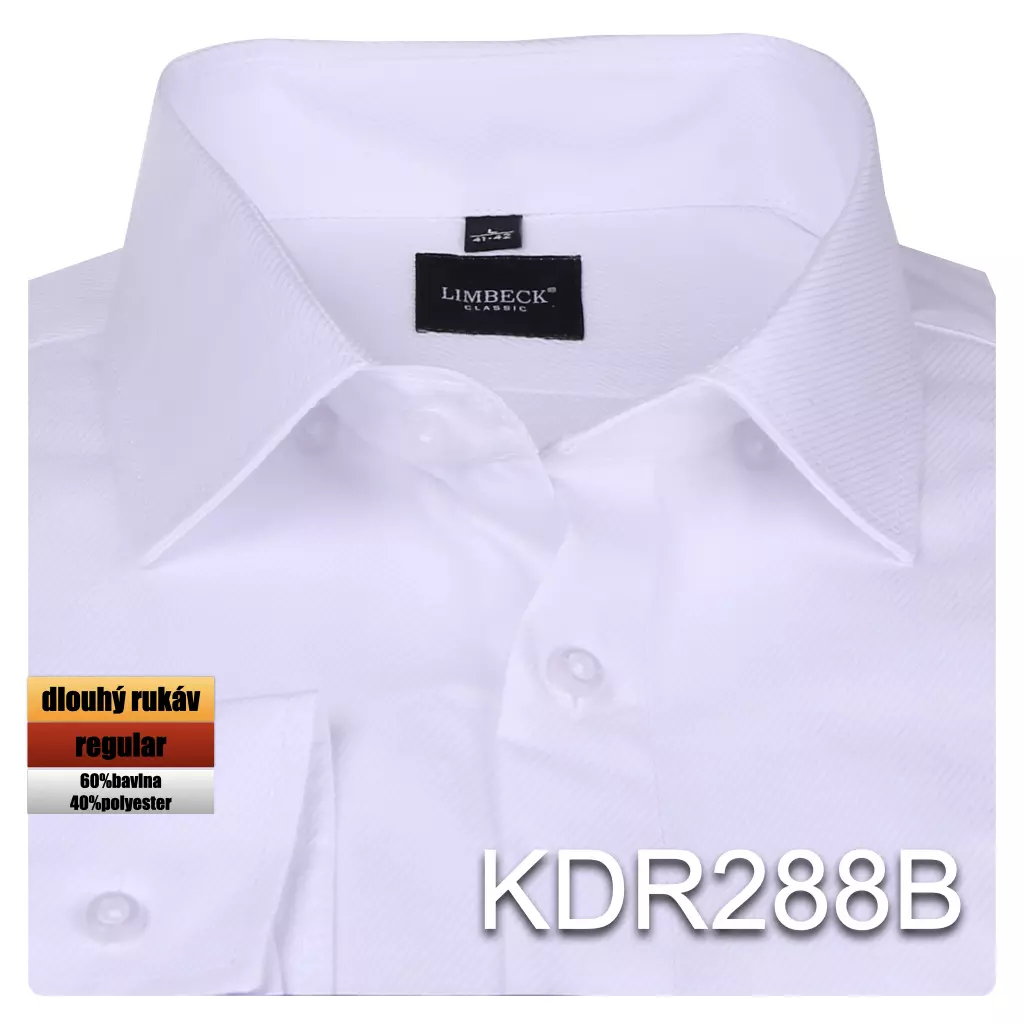 bílá košile s diagonální texturou