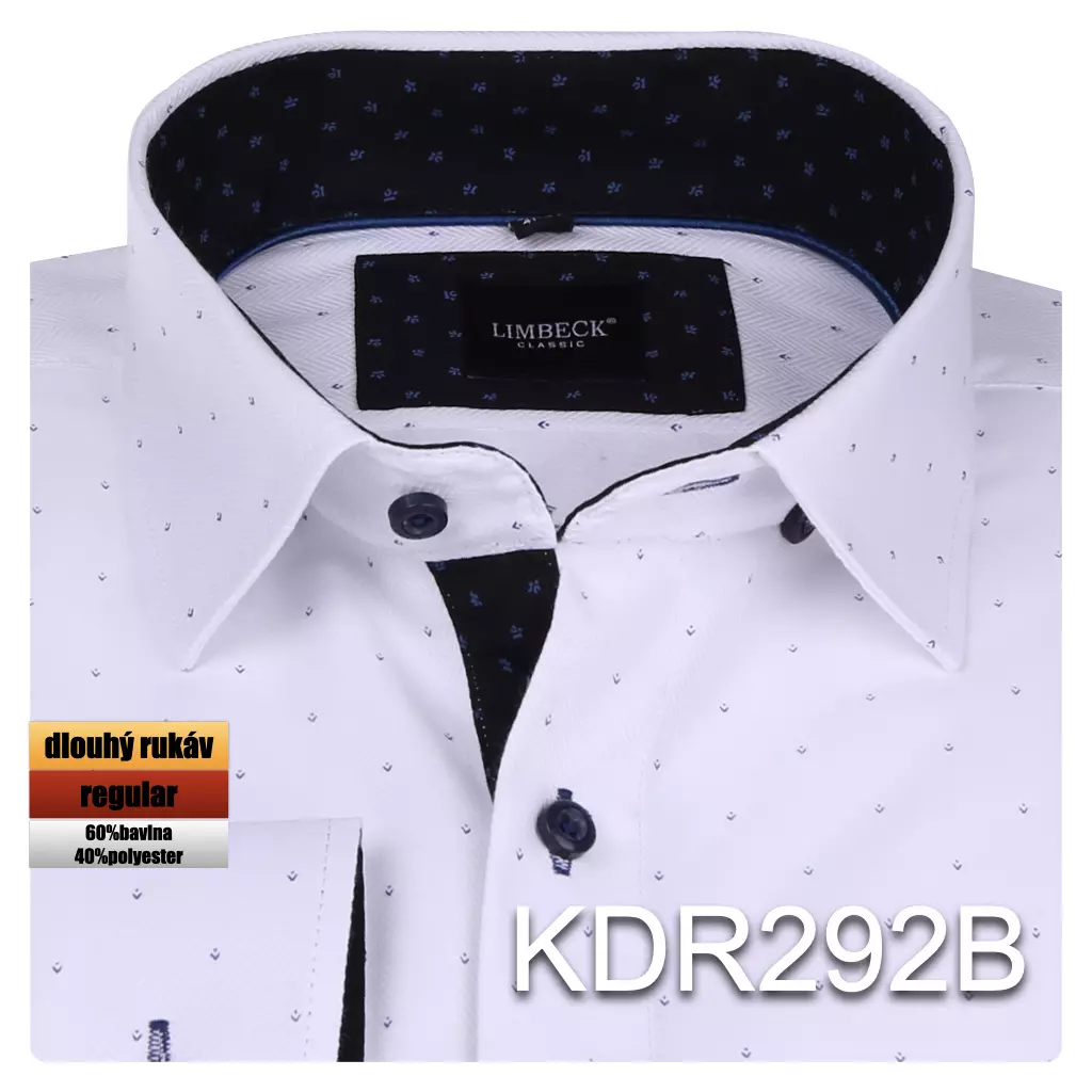 bílá košile s tmavými doplňky